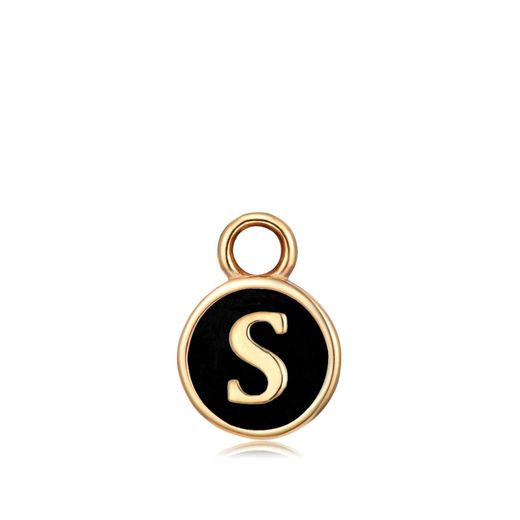 Colgante Acero Dorado Mujer CHA0001DOENS Letra S Enamel Negra