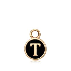 Colgante Acero Dorado Mujer CHA0001DOENT Letra T Enamel Negra