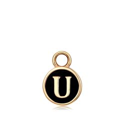 Colgante Acero Dorado Mujer CHA0001DOENU Letra U Enamel Negra