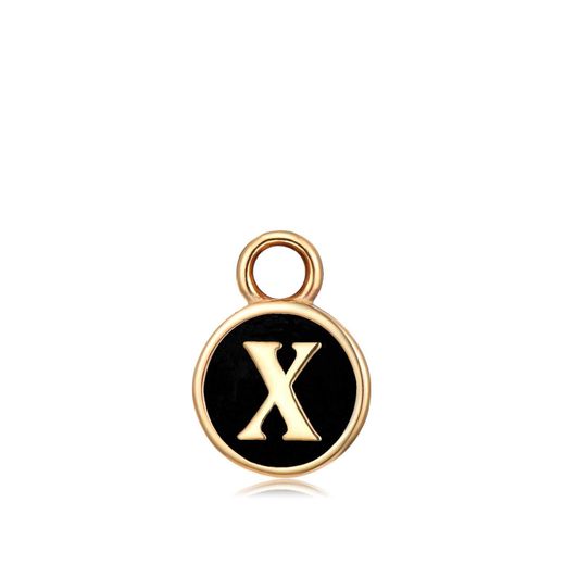 Colgante Acero Dorado Mujer CHA0001DOENX Letra X Enamel Negra