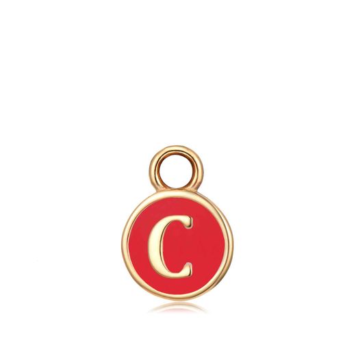Colgante Acero Dorado Mujer CHA0001DOERC Letra C Enamel Roja