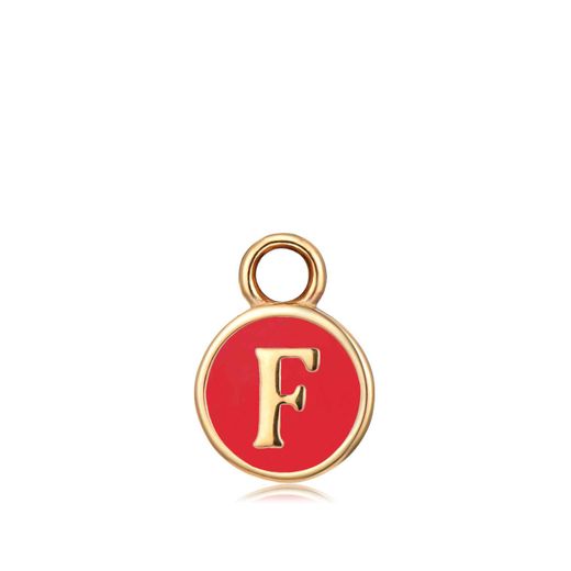 Colgante Acero Dorado Mujer CHA0001DOERF Letra F Enamel Roja