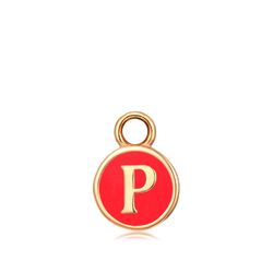 Colgante Acero Dorado Mujer CHA0001DOERP Letra P Enamel Roja