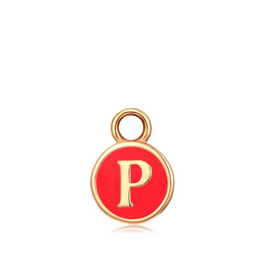 Colgante Acero Dorado Mujer CHA0001DOERP Letra P Enamel Roja