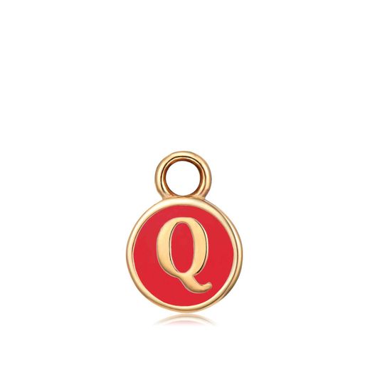 Colgante Acero Dorado Mujer CHA0001DOERQ Letra Q Enamel Roja