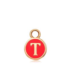 Colgante Acero Dorado Mujer CHA0001DOERT Letra T Enamel Roja