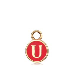 Colgante Acero Dorado Mujer CHA0001DOERU Letra U Enamel Roja