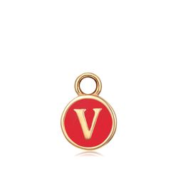 Colgante Acero Dorado Mujer CHA0001DOERV Letra V Enamel Roja