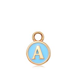 Colgante Acero Dorado Mujer CHA0001DOETA Letra A Enamel Turquesa