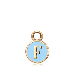 Colgante Acero Dorado Mujer CHA0001DOETF Letra F Enamel Turquesa