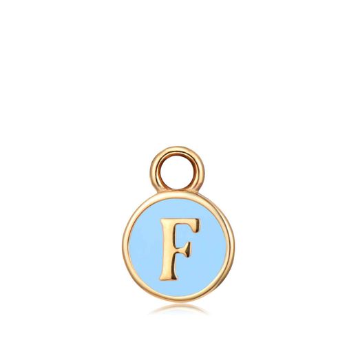 Colgante Acero Dorado Mujer CHA0001DOETF Letra F Enamel Turquesa