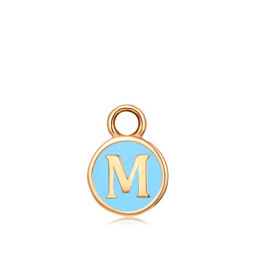 Colgante Acero Dorado Mujer CHA0001DOETM Letra M Enamel Turquesa