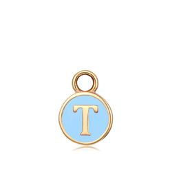 Colgante Acero Dorado Mujer CHA0001DOETT Letra T Enamel Turquesa