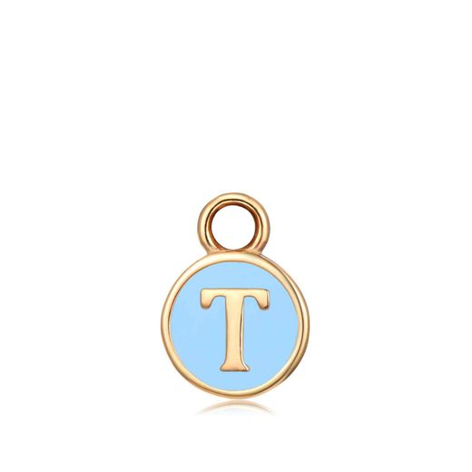 Colgante Acero Dorado Mujer CHA0001DOETT Letra T Enamel Turquesa