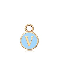 Colgante Acero Dorado Mujer CHA0001DOETV Letra V Enamel Turquesa
