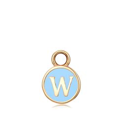 Colgante Acero Dorado Mujer CHA0001DOETW Letra W Enamel Turquesa