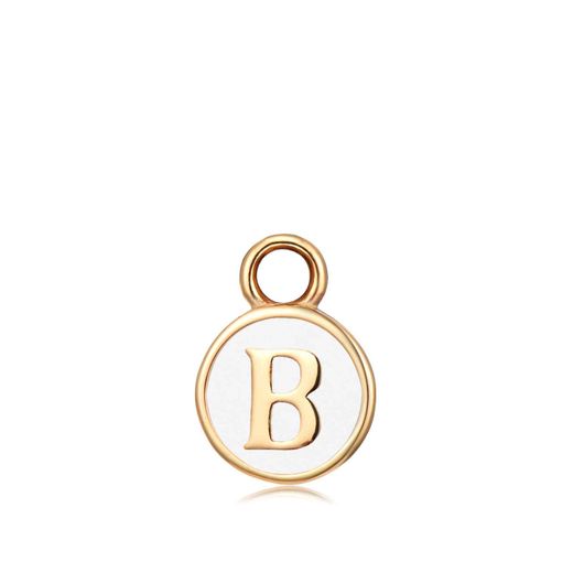 Colgante Acero Dorado Mujer CHA0001DOEWB Letra B Enamel Blanco