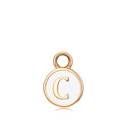 Colgante Acero Dorado Mujer CHA0001DOEWC Letra C Enamel Blanco