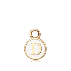 Colgante Acero Dorado Mujer CHA0001DOEWD Letra D Enamel Blanco