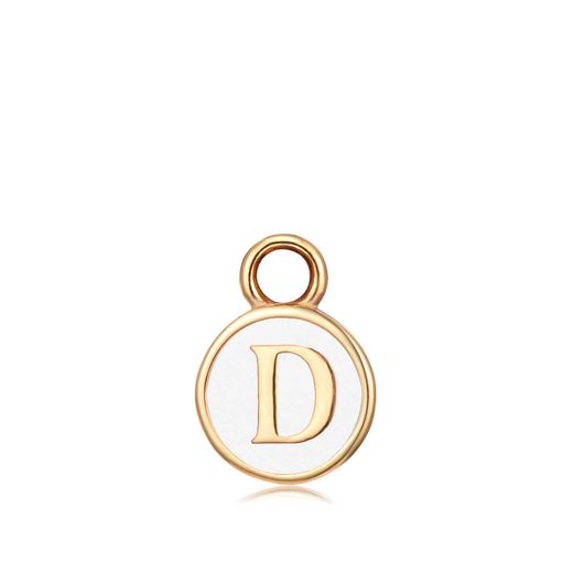 Colgante Acero Dorado Mujer CHA0001DOEWD Letra D Enamel Blanco