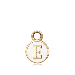 Colgante Acero Dorado Mujer CHA0001DOEWE Letra E Enamel Blanco