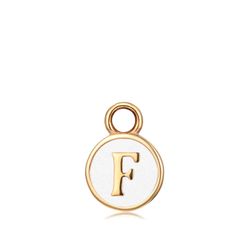 Colgante Acero Dorado Mujer CHA0001DOEWF Letra F Enamel Blanco