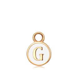 Colgante Acero Dorado Mujer CHA0001DOEWG Letra G Enamel Blanco