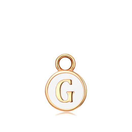 Colgante Acero Dorado Mujer CHA0001DOEWG Letra G Enamel Blanco