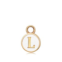 Colgante Acero Dorado Mujer CHA0001DOEWL Letra L Enamel Blanco