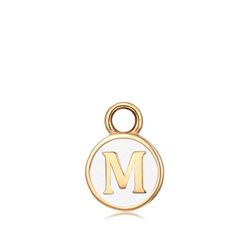 Colgante Acero Dorado Mujer CHA0001DOEWM Letra M Enamel Blanco