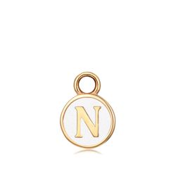 Colgante Acero Dorado Mujer CHA0001DOEWN Letra N Enamel Blanco
