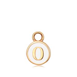 Colgante Acero Dorado Mujer CHA0001DOEWO Letra O Enamel Blanco