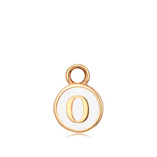 Colgante Acero Dorado Mujer CHA0001DOEWO Letra O Enamel Blanco