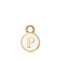 Colgante Acero Dorado Mujer CHA0001DOEWP Letra P Enamel Blanco