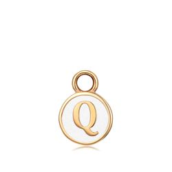 Colgante Acero Dorado Mujer CHA0001DOEWQ Letra Q Enamel Blanco