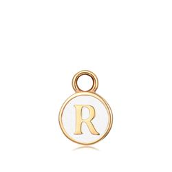 Colgante Acero Dorado Mujer CHA0001DOEWR Letra R Enamel Blanco