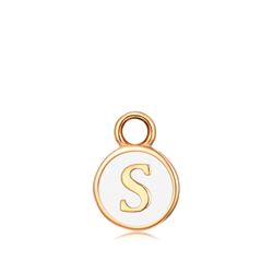 Colgante Acero Dorado Mujer CHA0001DOEWS Letra S Enamel Blanco