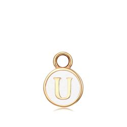 Colgante Acero Dorado Mujer CHA0001DOEWU Letra U Enamel Blanco