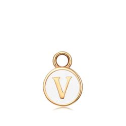Colgante Acero Dorado Mujer CHA0001DOEWV Letra V Enamel Blanco