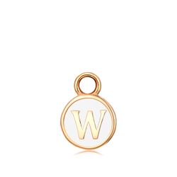 Colgante Acero Dorado Mujer CHA0001DOEWW Letra W Enamel Blanco