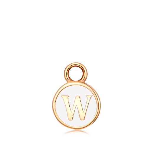 Colgante Acero Dorado Mujer CHA0001DOEWW Letra W Enamel Blanco