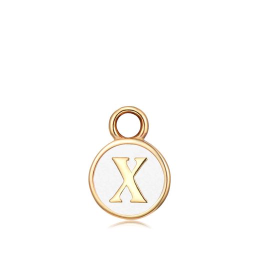 Colgante Acero Dorado Mujer CHA0001DOEWX Letra X Enamel Blanco