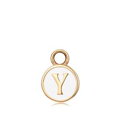 Colgante Acero Dorado Mujer CHA0001DOEWY Letra Y Enamel Blanco