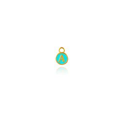 Colgante Acero Dorado Mujer CHA0001DOMEA Letra A Enamel Menta