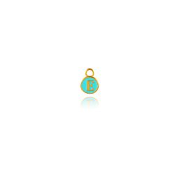 Colgante Acero Dorado Mujer CHA0001DOMEE Letra E Enamel Menta