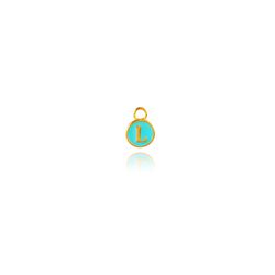 Colgante Acero Dorado Mujer CHA0001DOMEL Letra L Enamel Menta