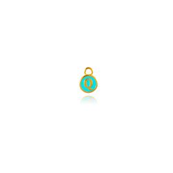 Colgante Acero Dorado Mujer CHA0001DOMEQ Letra Q Enamel Menta