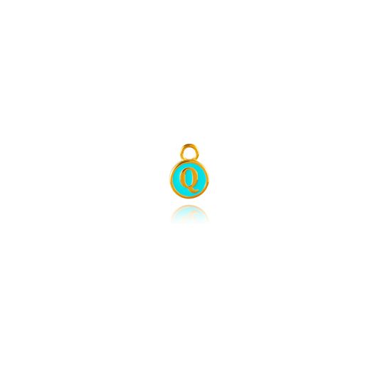 Colgante Acero Dorado Mujer CHA0001DOMEQ Letra Q Enamel Menta