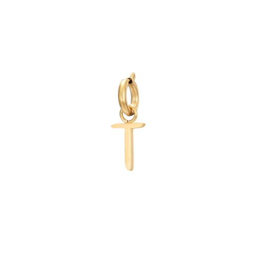 Colgante Acero Dorado Mujer CHA0002DOT Letra T