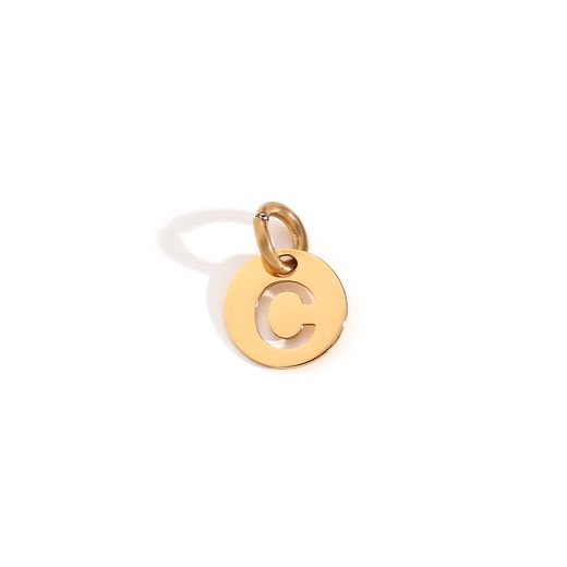 Colgante Acero Dorado Mujer CHA0019DOC Letra C 8mm